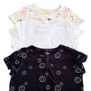 3 Pieces Old Navy Striped Ribbed Tee Shirts XL (14/16) Girls Tops Lot